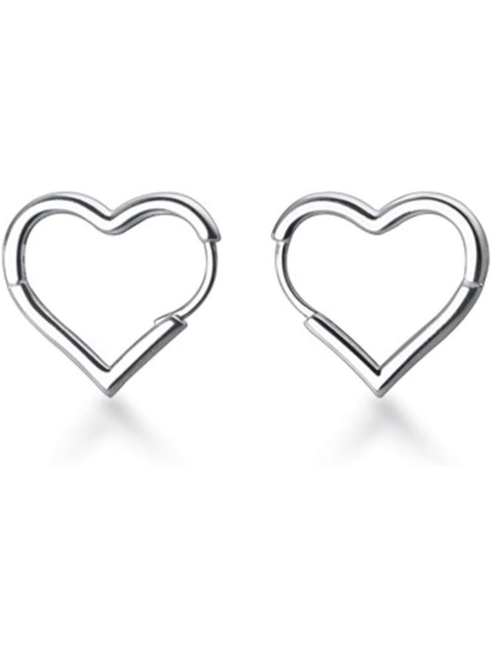 Minimalist 925 Sterling Silver Heart Hoop Earrings for Women & Teens - Sweet